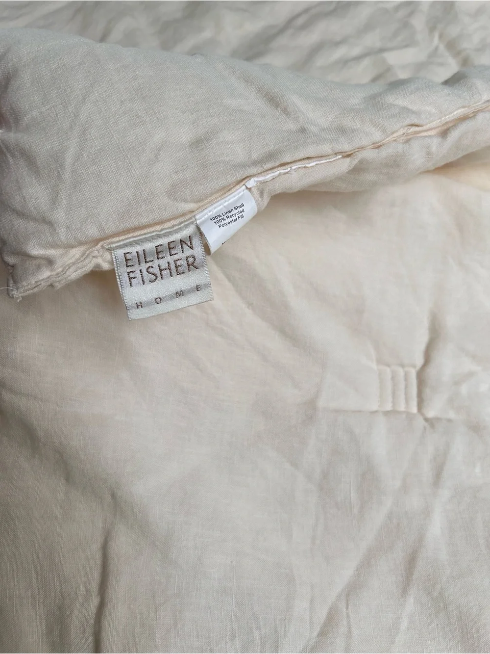 Eileen Fisher ~ King Size Cream-Ecru Linen Comforter*